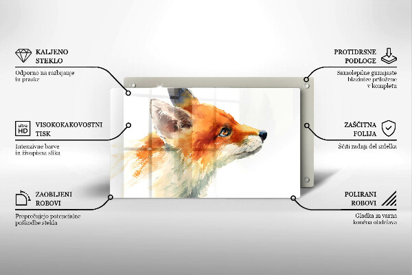 Krycia doska na sklokeramickú varnú dosku Maľovaná líška