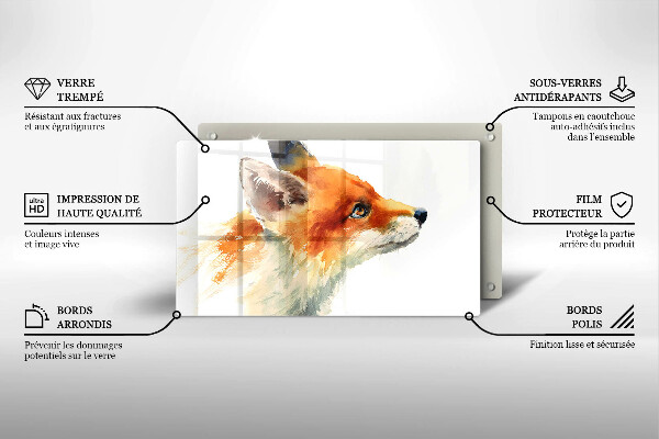 Krycia doska na sklokeramickú varnú dosku Maľovaná líška