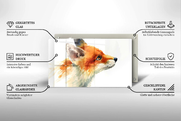 Krycia doska na sklokeramickú varnú dosku Maľovaná líška