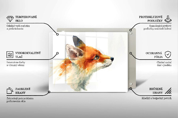 Krycia doska na sklokeramickú varnú dosku Maľovaná líška