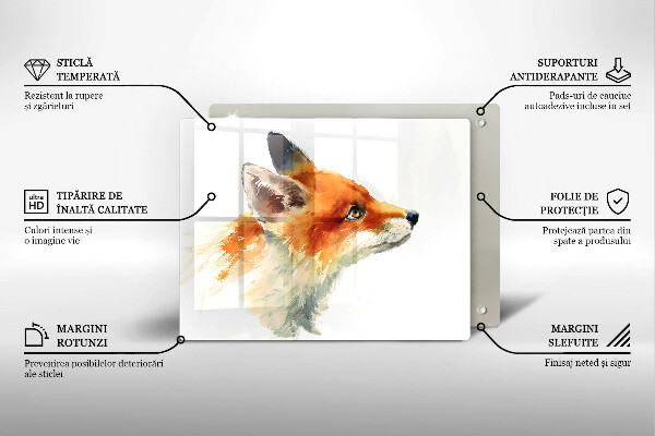 Krycia doska na sklokeramickú varnú dosku Maľovaná líška