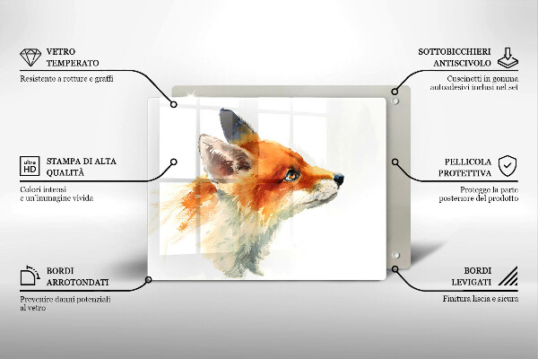 Krycia doska na sklokeramickú varnú dosku Maľovaná líška