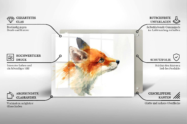 Krycia doska na sklokeramickú varnú dosku Maľovaná líška