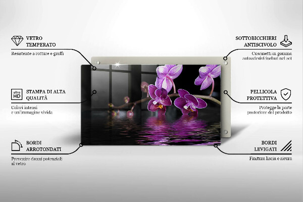 Kryt na plynový sporák Orchideová zenová voda