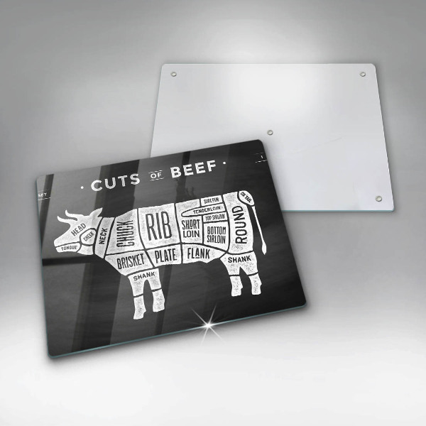 Sklenený kryt za sporák Kravské mäso hovädzie mäso