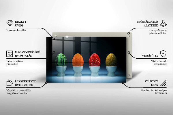 Kryt na plynový sporák Abstraktné ovocné vajcia
