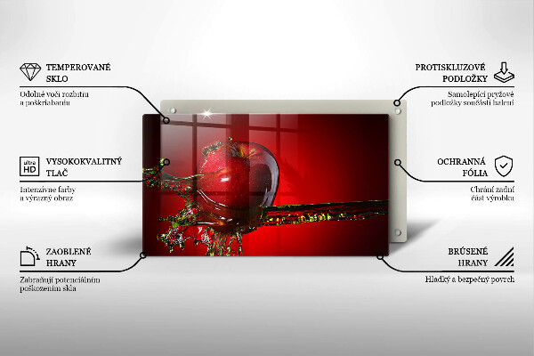 Kryt na plynový sporák Jablkové ovocie vo vode