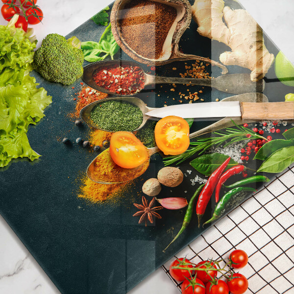 Krycia doska na sklokeramickú varnú dosku Lyžičky kuchynského korenia