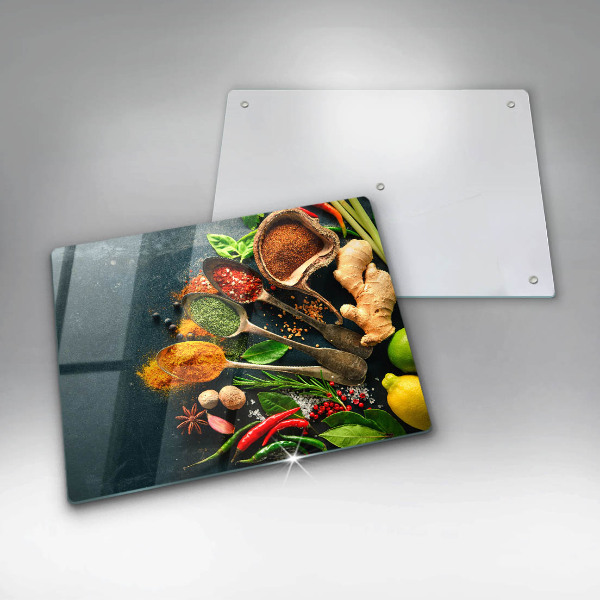 Krycia doska na sklokeramickú varnú dosku Lyžičky kuchynského korenia