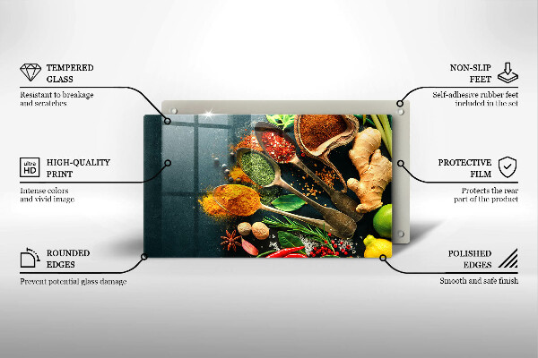 Krycia doska na sklokeramickú varnú dosku Lyžičky kuchynského korenia