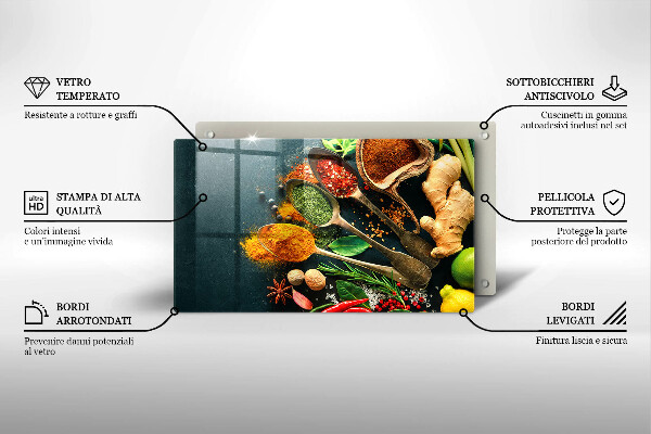 Krycia doska na sklokeramickú varnú dosku Lyžičky kuchynského korenia