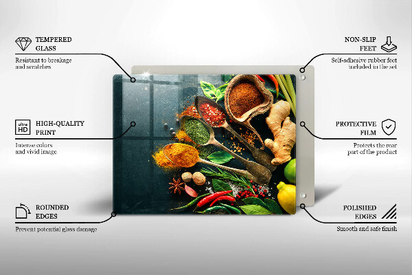 Krycia doska na sklokeramickú varnú dosku Lyžičky kuchynského korenia