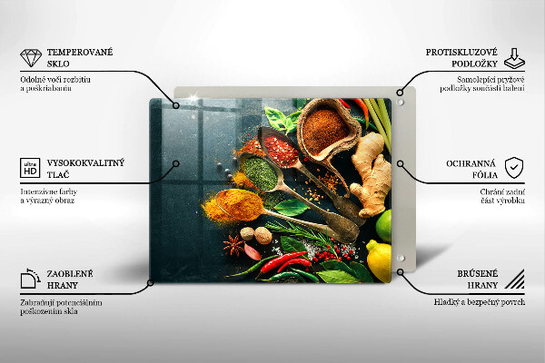 Krycia doska na sklokeramickú varnú dosku Lyžičky kuchynského korenia