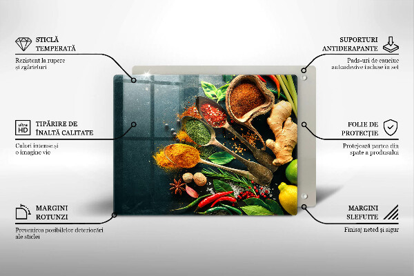 Krycia doska na sklokeramickú varnú dosku Lyžičky kuchynského korenia