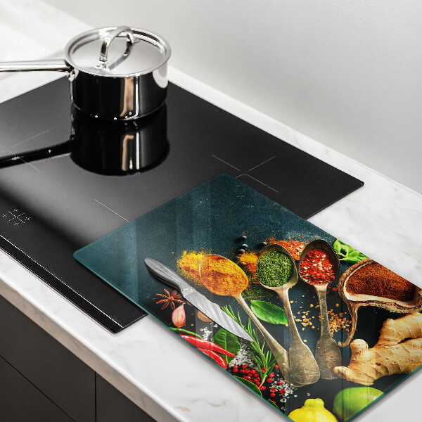 Krycia doska na sklokeramickú varnú dosku Lyžičky kuchynského korenia