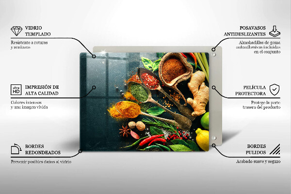 Krycia doska na sklokeramickú varnú dosku Lyžičky kuchynského korenia