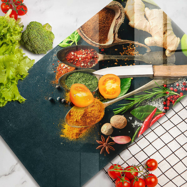 Krycia doska na sklokeramickú varnú dosku Lyžičky kuchynského korenia