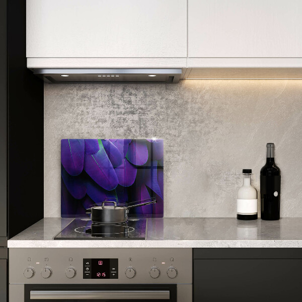 Sklenený kryt za sporák Neónové pierka