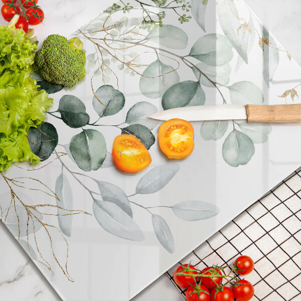 Sklenený kryt za sporák Maľované rastliny