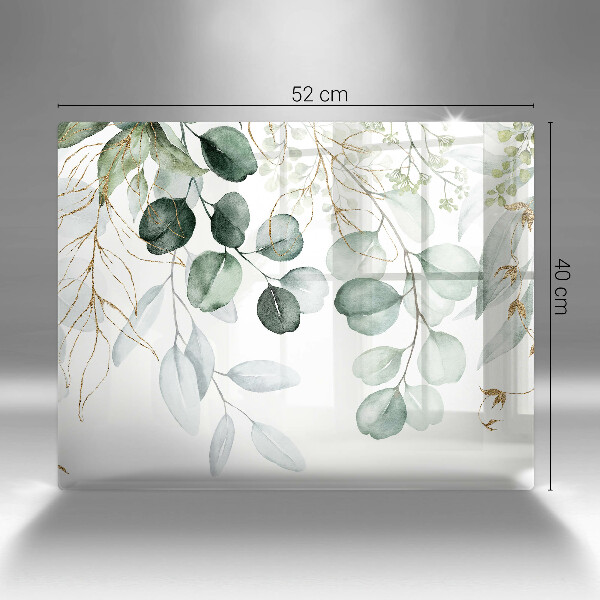 Sklenený kryt za sporák Maľované rastliny