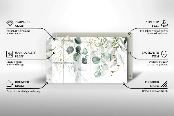 Sklenený kryt za sporák Maľované rastliny