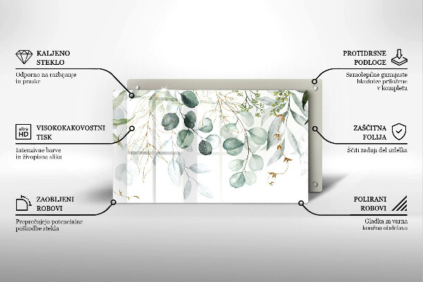 Sklenený kryt za sporák Maľované rastliny