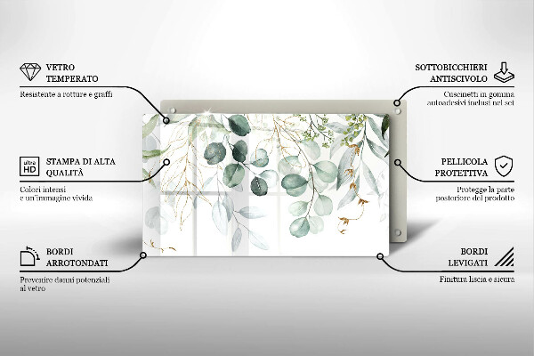 Sklenený kryt za sporák Maľované rastliny