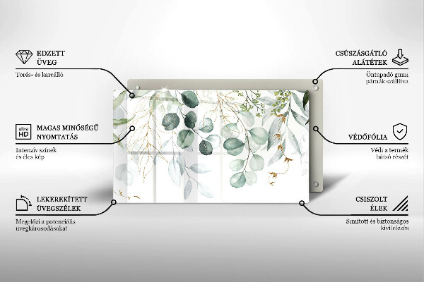 Sklenený kryt za sporák Maľované rastliny