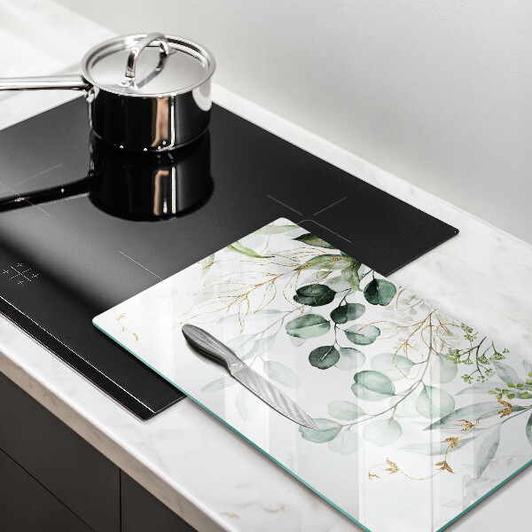 Sklenený kryt za sporák Maľované rastliny