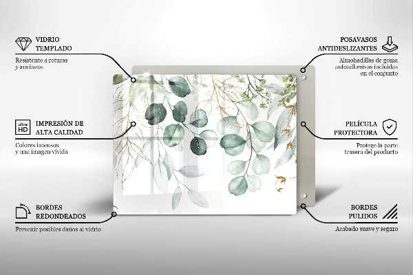 Sklenený kryt za sporák Maľované rastliny