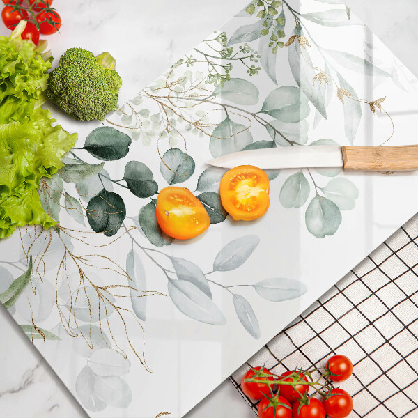 Sklenený kryt za sporák Maľované rastliny