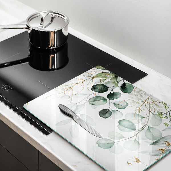 Sklenený kryt za sporák Maľované rastliny