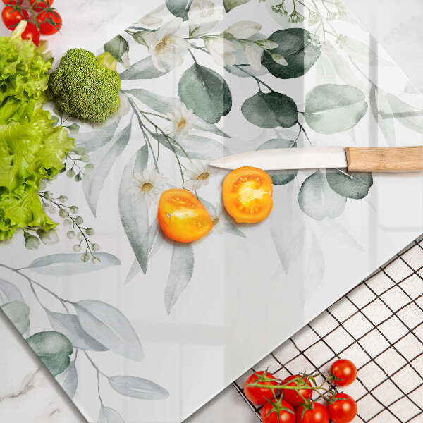 Sklenený kryt za sporák Akvarelové rastliny