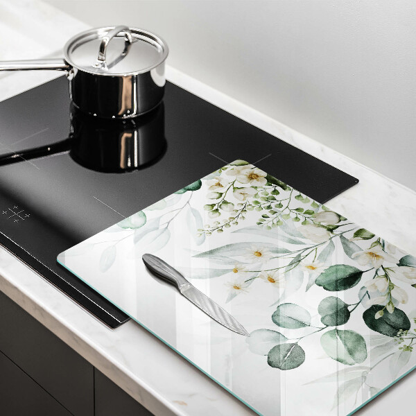 Sklenený kryt za sporák Akvarelové rastliny