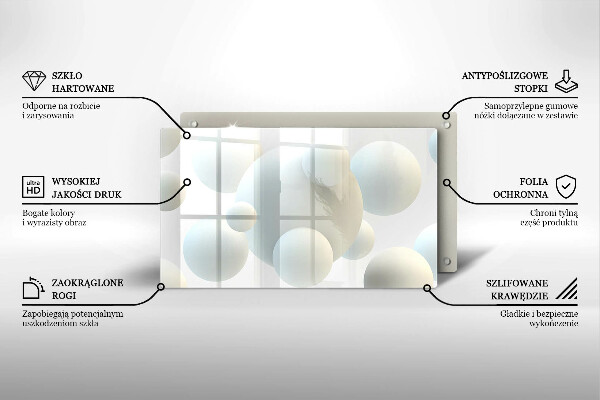 Sklenený kryt za sporák Moderné 3D lopty