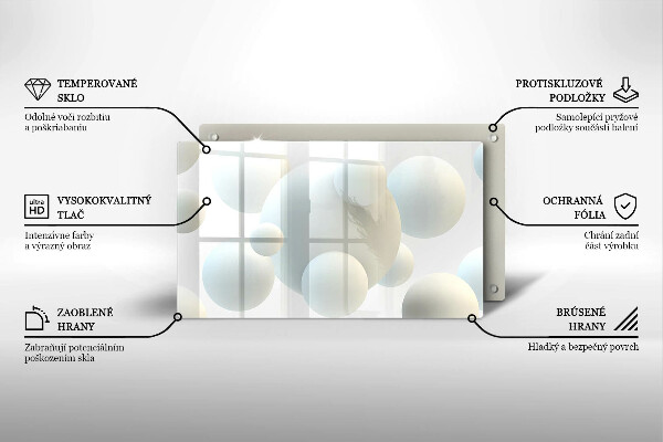 Sklenený kryt za sporák Moderné 3D lopty