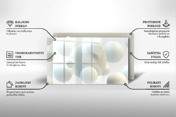 Sklenený kryt za sporák Moderné 3D lopty