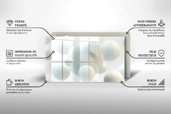 Sklenený kryt za sporák Moderné 3D lopty