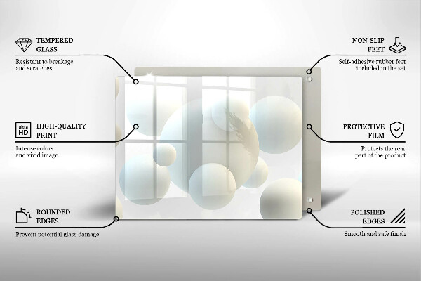 Sklenený kryt za sporák Moderné 3D lopty