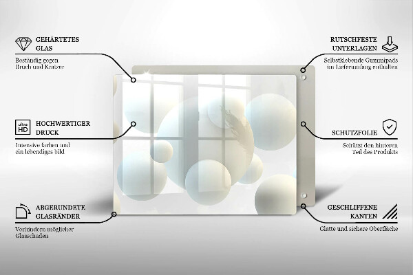 Sklenený kryt za sporák Moderné 3D lopty