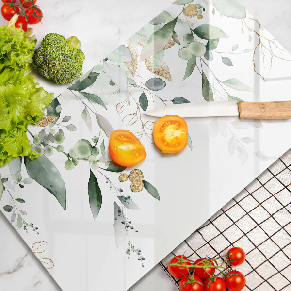 Sklenený kryt za sporák Akvarelové listy