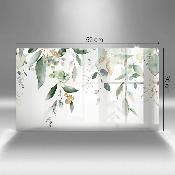 Sklenený kryt za sporák Akvarelové listy