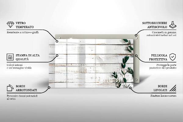 Krycia doska na sklokeramickú varnú dosku Staré dosky a listy