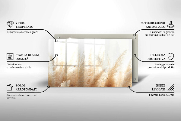 Krycia doska na sklokeramickú varnú dosku Pampasová tráva