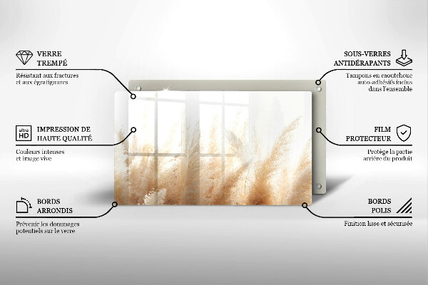 Krycia doska na sklokeramickú varnú dosku Pampasová tráva