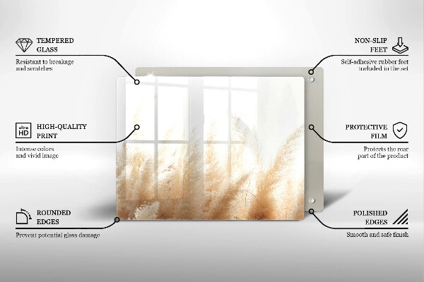 Krycia doska na sklokeramickú varnú dosku Pampasová tráva