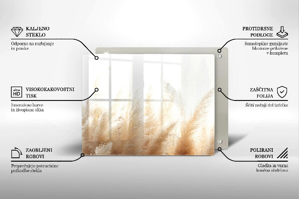 Krycia doska na sklokeramickú varnú dosku Pampasová tráva