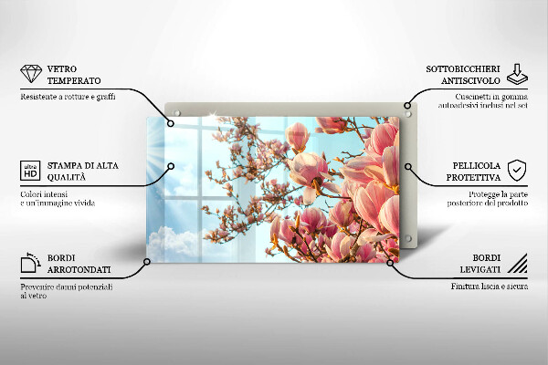 Kryt na plynový sporák Ružové kvety strom