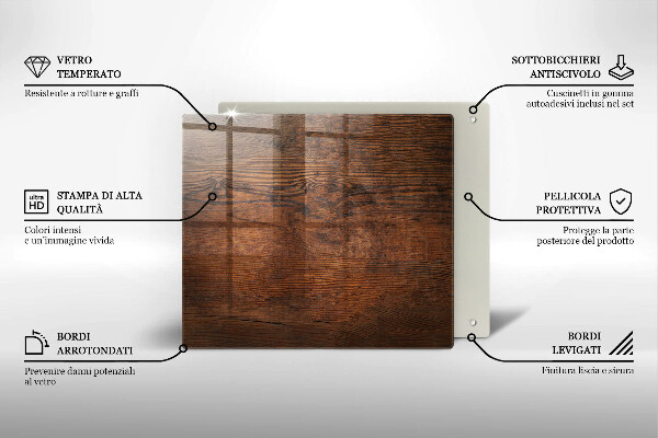 Kalené sklo za sporák Doska z tmavého dreva