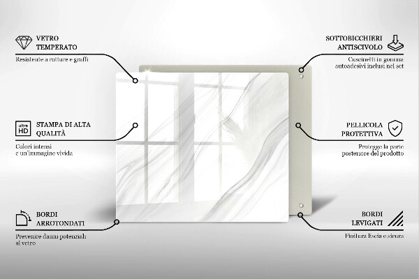 Kalené sklo za sporák Jemný mramor